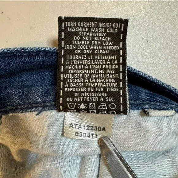 7 For All Mankind Brett Blue Casual Made In USA Denim Jeans Trousers Men's 38x35
